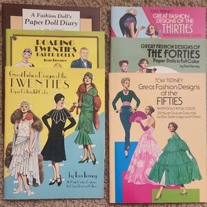 Tom Tierney Paper Doll Books - Colorful Vintage Fashion Covers